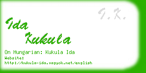 ida kukula business card